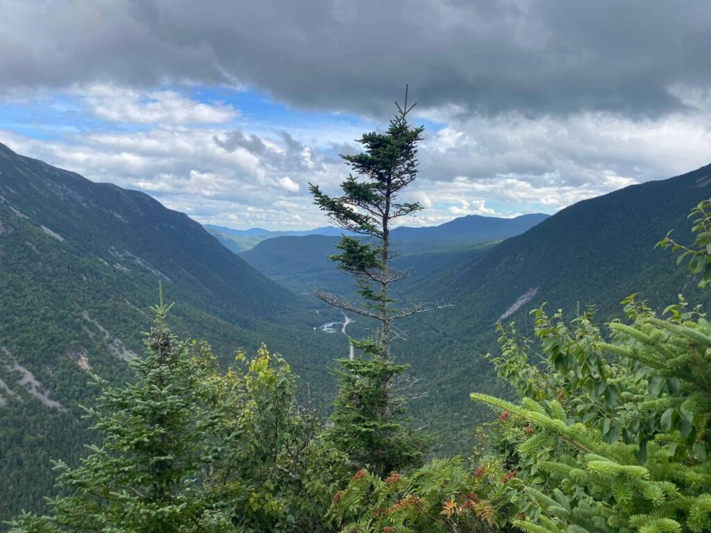 View over valley from summit of Mt Willard in Hart's Location, NH