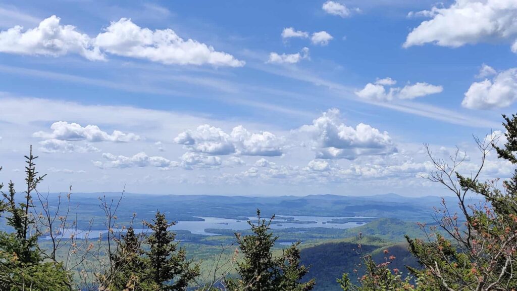 View of valley from partway up Mt Israel in Sandwich, NH